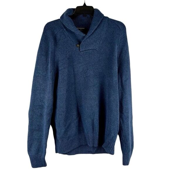 Banana Republic Shawl Collar Blue Sweater Large - Picture 1 of 9